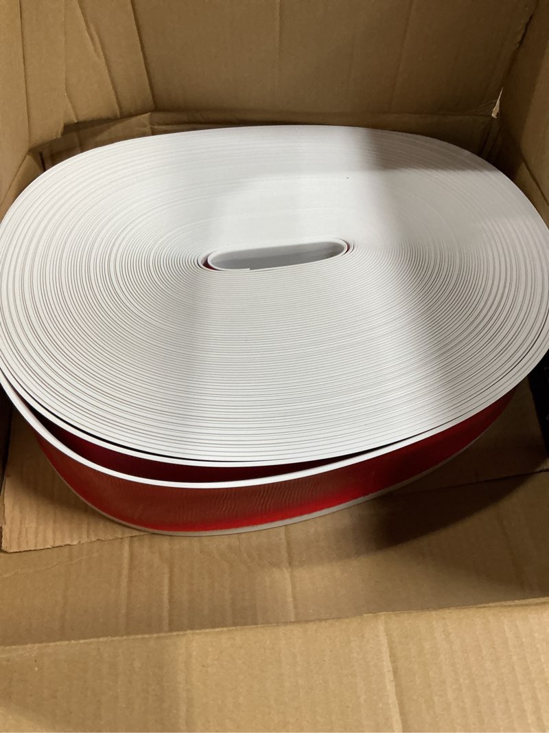 Condition photo showing Good Condition for vinyl baseboard molding trim 4 inch x 200 feet peel and stick baseboard trim flexible pvc cove base moulding self-adhesive trim for garage bathroom cabinet floor walls, black 4inch x 200ft black