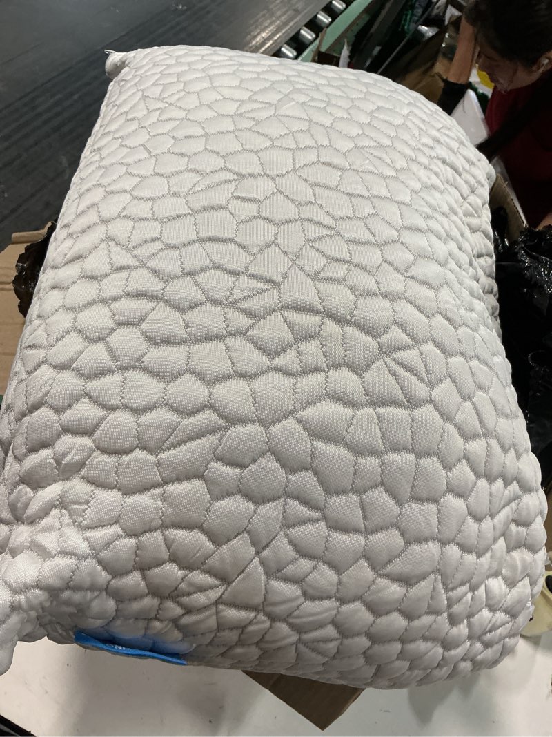 Condition photo showing Good Condition for cooling pillows queen size set of 2 shredded memory foam pillows for side back stomach sleepers, two-sided cool adjustable firm or soft bed pillow luxury gel neck pillow for neck shoulder pain relie