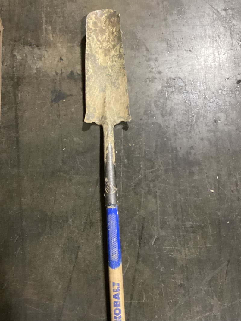 Condition photo showing As Is for kobalt wood d-handle drain spade 