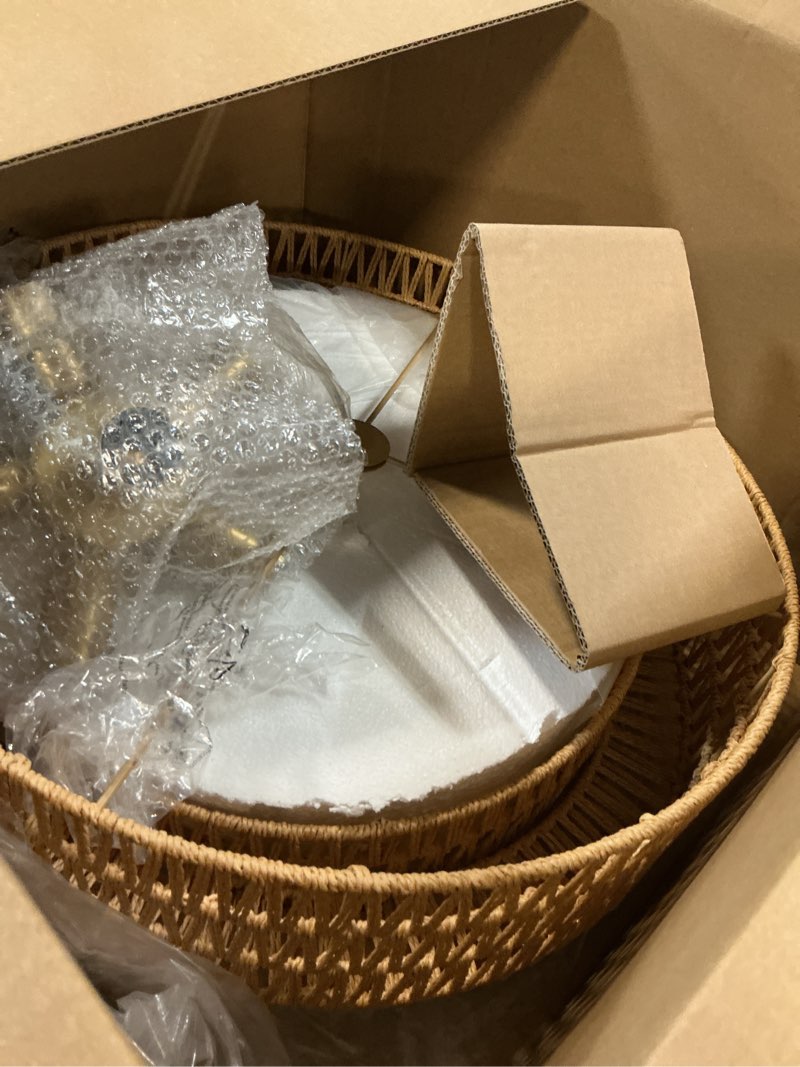 Condition photo showing Good Condition for minka lavery 5045-695 bungalow heaven pendant, 5-light, 300 total watts, 26-in h x 18.13-in w, soft brass