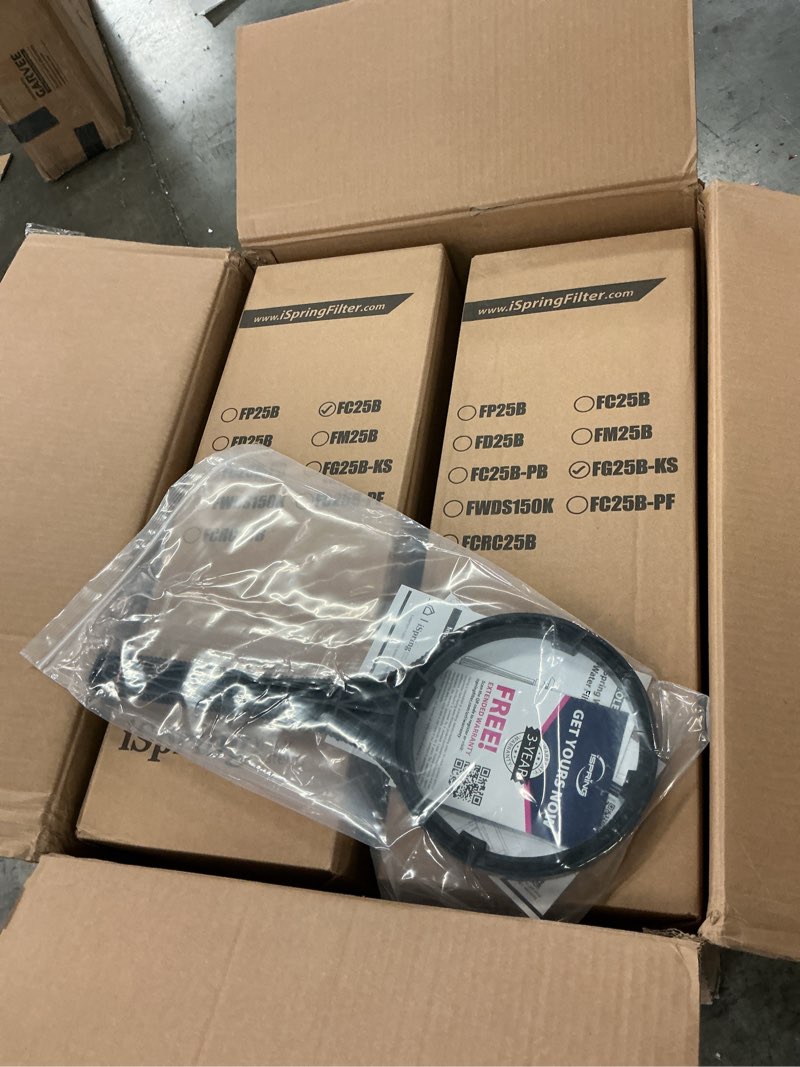 Condition photo showing New/Like New for iSpring Whole House Water Filter System, Reduces Lead, Scale, Chlorine, Chloramine, 3-Stage Whole House Water Filtration System, Model: WGB32B-KDS