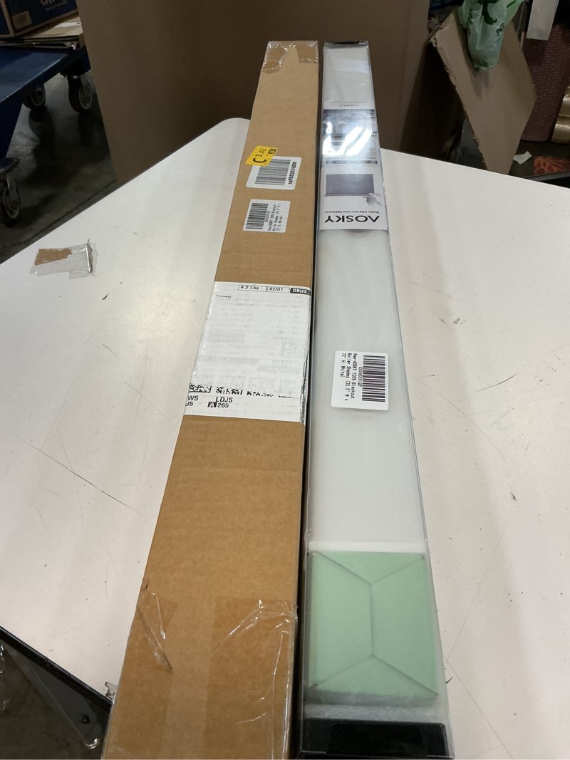 Condition photo showing New/Like New for AOSKY Blackout Roller Shades Cordless Blinds for Windows, Free-Stop Shades with Valance, Thermal Insulated Fabric, UV Protection, Natural Woven Blinds for Home and Office (35.5" W x 72" H, White) White 35.5"W x 72"H