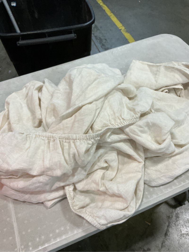 Condition photo showing Good Condition for european linen fitted sheet set twin 