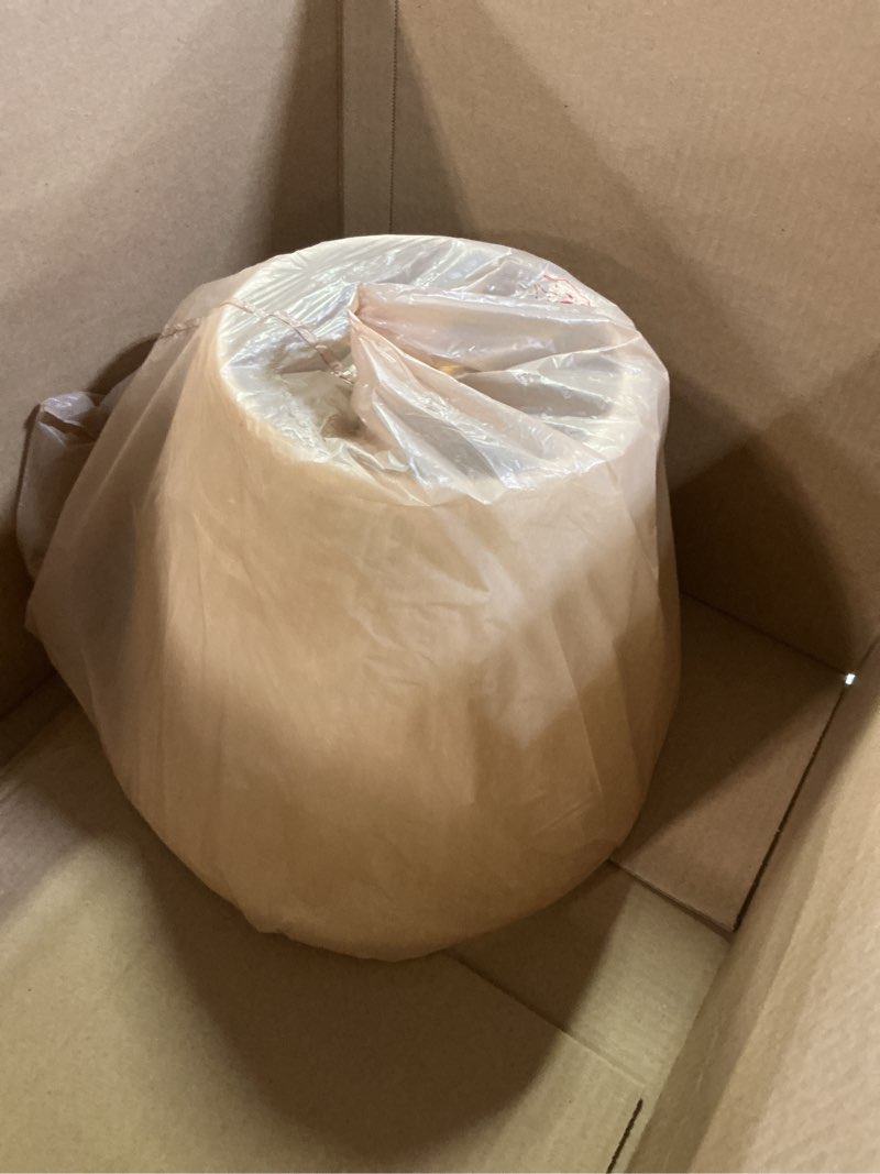 Condition photo showing Good Condition for Aspen Creative 33055, Hardback Empire Transitional Spider Lamp Shade, Mushroom Pleated Pleated White, 7" Top x 13" Bottom x 10" Slant