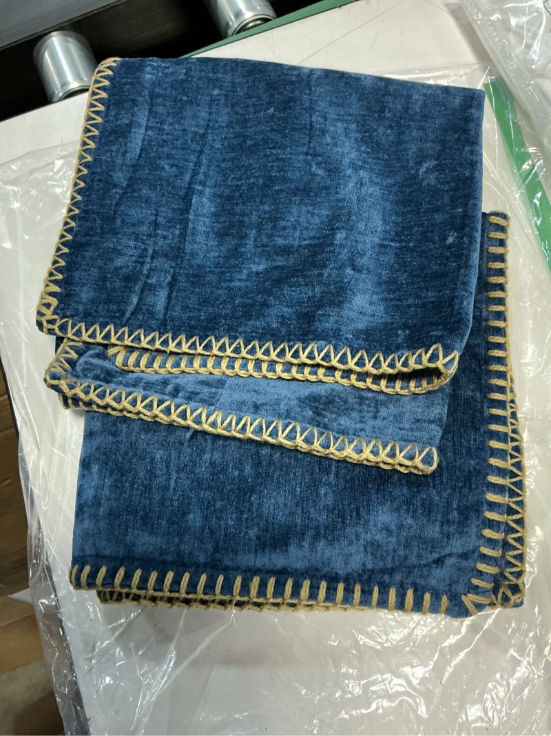 Condition photo showing Good Condition for decorUhome Chenille Soft Throw Pillow Covers 18x18 Set of 2, Farmhouse Velvet Neutral Decorative Euro Pillow Covers with Stitched Edge for Couch Sofa Bed Home Decor, Poseidon Poseidon 18" x 18" (Pack of 2)