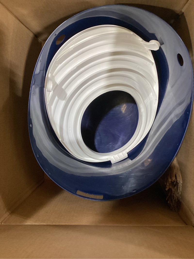 Condition photo showing Good Condition for IRIS USA Cat Litter Box, Large Top Entry with Litter Catching Lid and Scoop, Dog Proof, Cat Box Enclosure, Navy/White Top Entry Navy