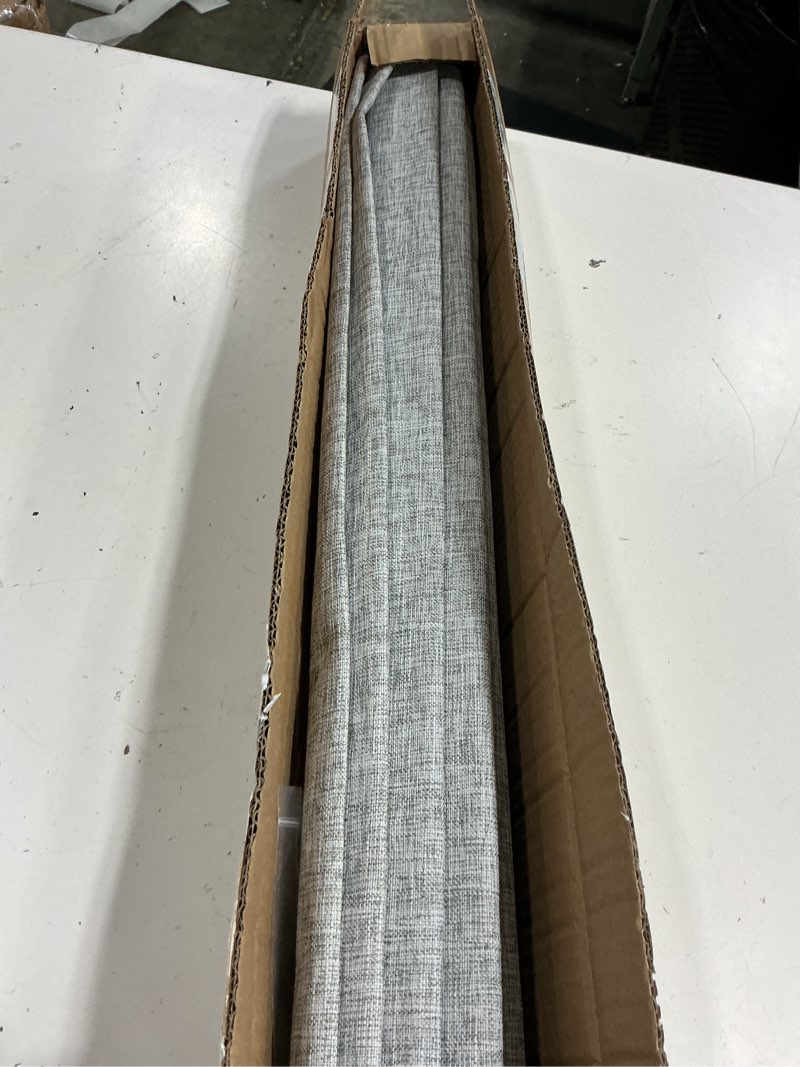 Condition photo showing Good Condition for joydeco cordless roman shades, linen fabric window blinds, thermal insulated blackout blinds, room darkening shades for indoor windows, easy to install, 27" w×75" h, greyish white greyish white 27"w x 75"h