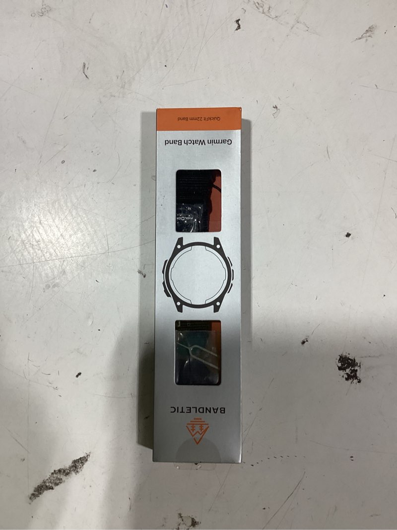 Condition photo showing As Is for bandletic compatible with garmin fenix 5 6 7 watch band - 22mm easy-fit rugged nylon strap with magnetic fidlock v-buckle for fenix 8 47mm/7 6 pro/5 plus/forerunner 965/945/approach s62/instinct 3 2 black medium (6.5"-7.1")
