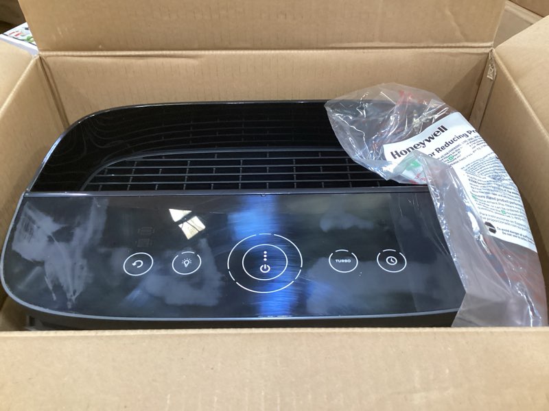 Condition photo showing As Is for honeywell powerplus hepa air purifier for home, 968 ft² rooms in 1 hour, hepa air purifiers that reduce allergens, dust, pollen, all smoke types, pet dander and odors, black, hpa3100