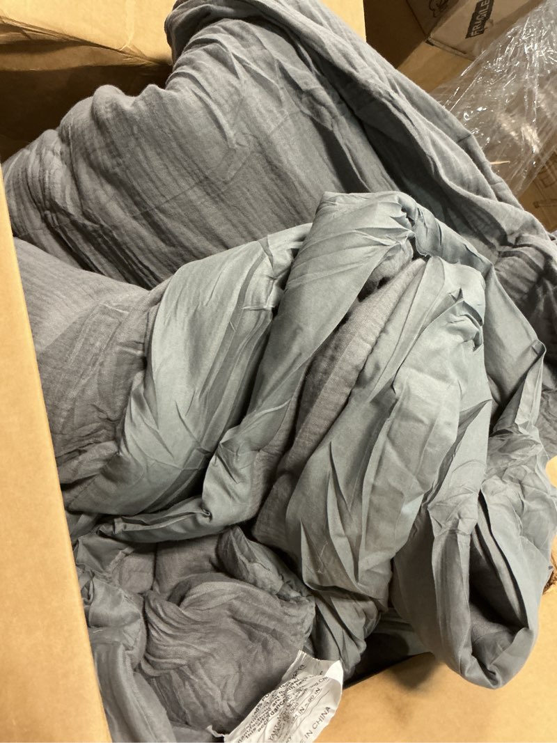 Condition photo showing As Is for Bedsure King Size Comforter Set, Grey Soft Prewashed Bedding for All Seasons, 3 Pieces GentleSoft™ Warm Down Alternative Bed Set, 1 Lightweight Comforter (104"x90") and 2 Pillowcases (20"x36") King 14 - Grey