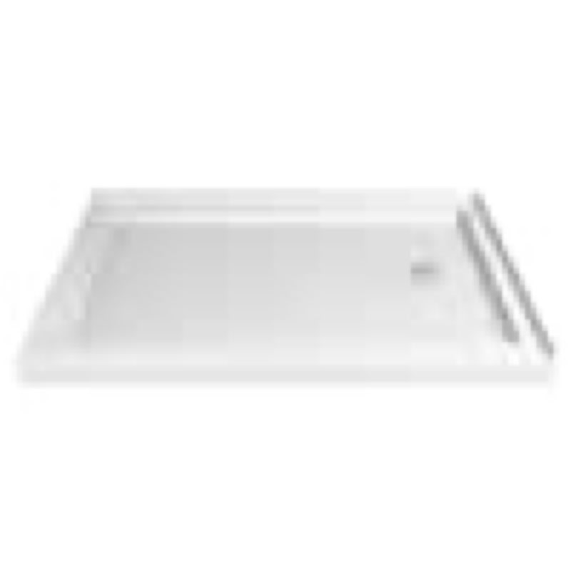 Flex 60 in. x 72 in. Semi-Frameless Pivot Shower Door in Brushed Nickel Finish with 60 in. x 36 in. Base in White