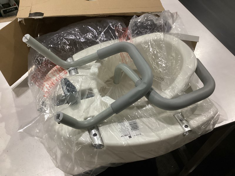 Condition photo showing Good Condition for medline 5  elongated raised toilet seat  with lock and removable padded arms