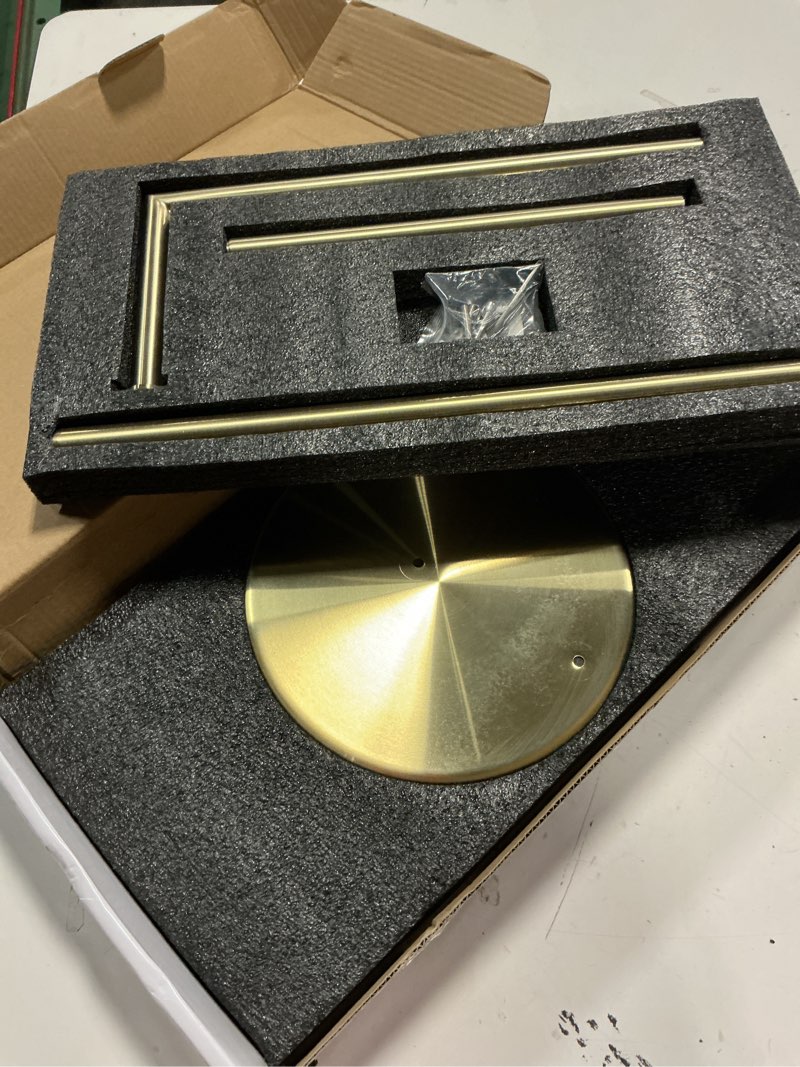 Condition photo showing Good Condition for toilet paper roll holder stand, newrain bathroom free standing toilet tissue paper roll holder stand with reserve function,brushed gold