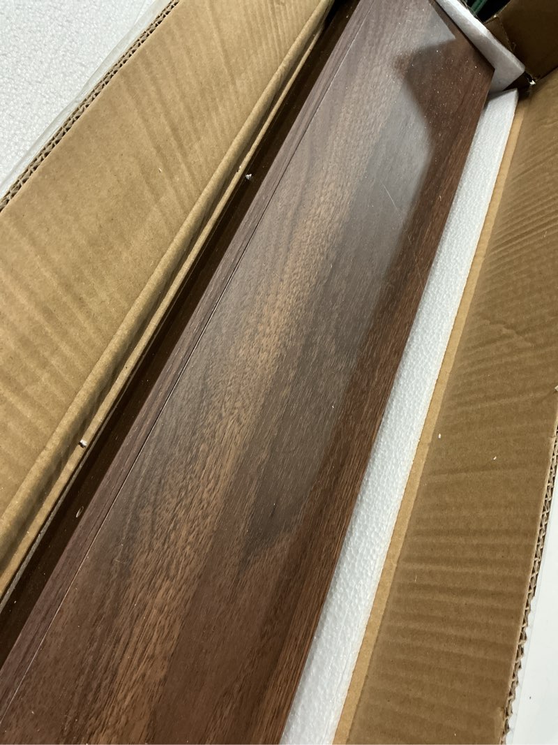 Condition photo showing Good Condition for boswillon 23.6 inch long floating shelves - 2 set farmhouse wall shelf for bedroom, nursery book shelf with lip, picture ledge shelf for wall decor living room bathroom kitchen - walnut walnut 23.6 in