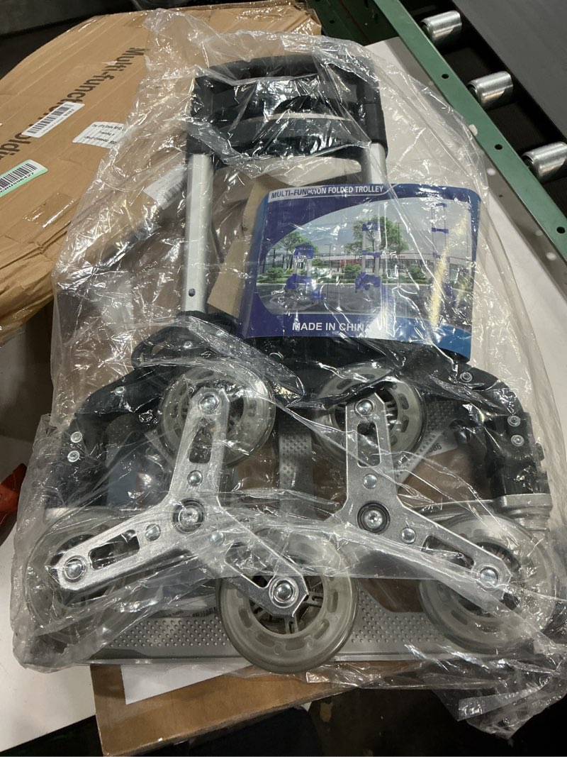 Condition photo showing New/Like New for 200lbs stair climbing cart, folding hand truck dolly, grocery shopping cart with mute wheels, aluminum hand truck for luggage, travel, shopping 220 lbs, 6 wheels