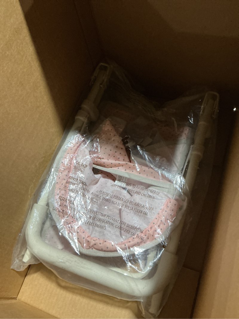 Condition photo showing As Is for Olivia's Little World Doll Jogging-Style Stroller with Canopy, Storage Underneath, Pink and Cream and Gray Jogging Stroller