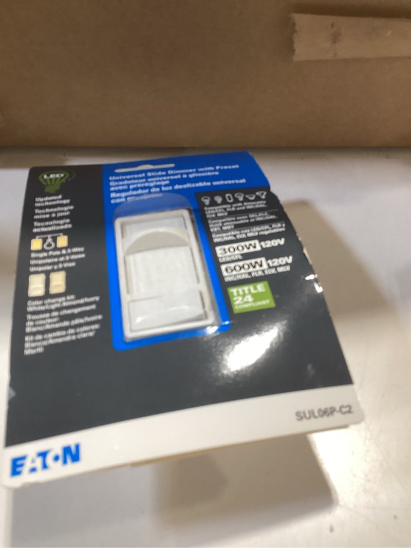Condition photo showing Good Condition for eaton universal single-pole/3-way led decorator light dimmer, white/light almond/ivory