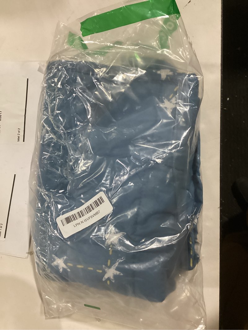 Condition photo showing As Is for Kivik Weighted Lap Blanket 2lbs, Calming Weighted Lap Pad, 20" x 30", Moon Stars Planet Printed Small Heavy Blanket Throw, Breathable & Cooling, Machine Washable, Blue Light Blue Planet 20"x30"-2 pounds