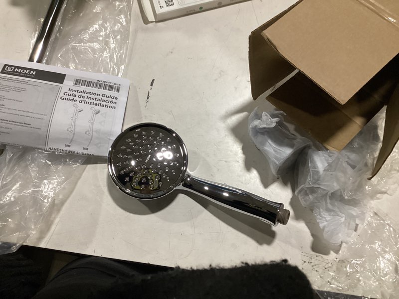 Condition photo showing Good Condition for hammerhead showers® solid metal 27.5 inch shower slide bar set and handheld shower head with hose — chrome — 2.5 gpm high pressure spray wand — easily adjust height & angle of handshower chrome 2.5 gpm