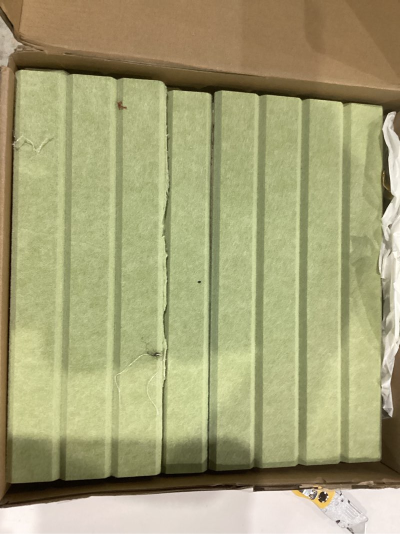 Condition photo showing As Is for Large Bulletin Board 48"x36" - Office Wall Organizer to Replace your Old Cork Boards for Walls for Office Decor -12-pack Felt Wall Panels to Use in Home Office Decor, Classroom Decor (Avocado)