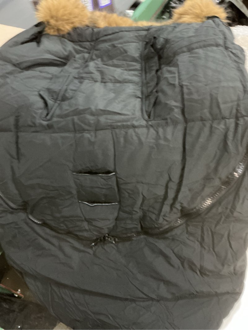 Condition photo showing Good Condition for Fairy Baby Winter Cold Universal Stroller Bunting Bag for Baby Toddler-Waterproof Windproof Car Seat Cover Stroller Footmuff - Dog Outdoor Sleeping Bag with Oversized Fur Collar (Black)
