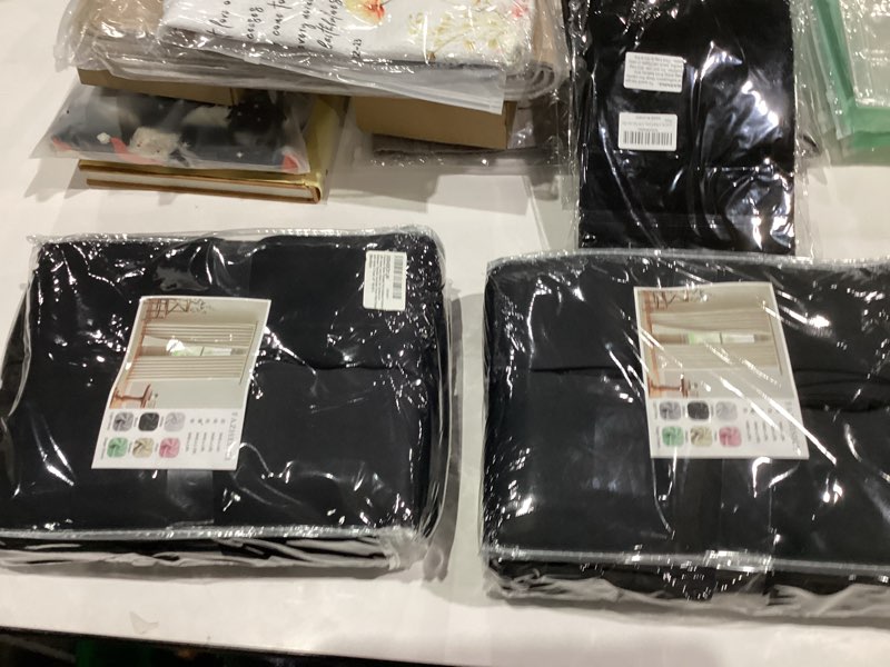 Fazhesici Black Pleated Full Blackout Curtains 108 inches Long Black Out Curtains for Bedroom Therma