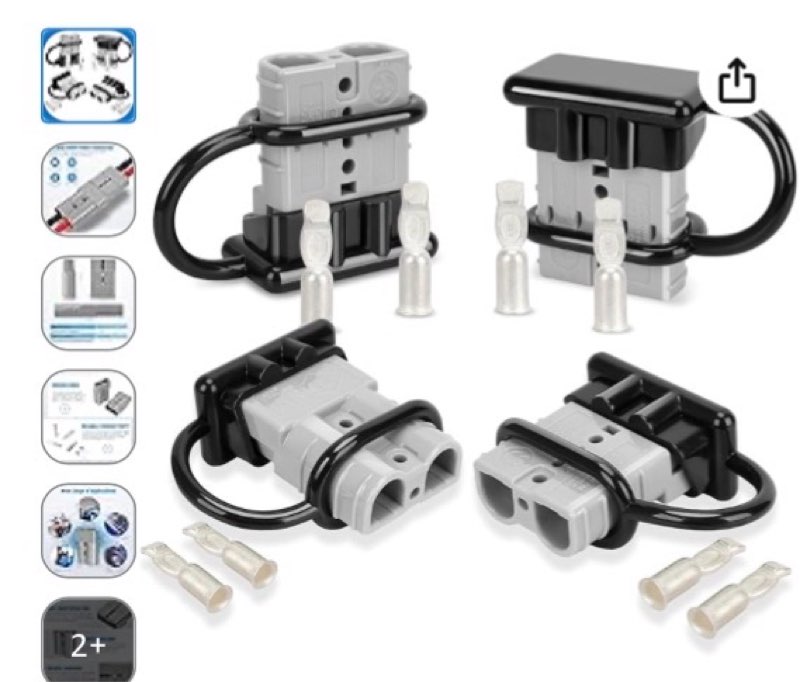 ankg 4pcs 8 gauge 50amp battery quick disconnect,12v-36v batteries quick connect/disconnect plug kit