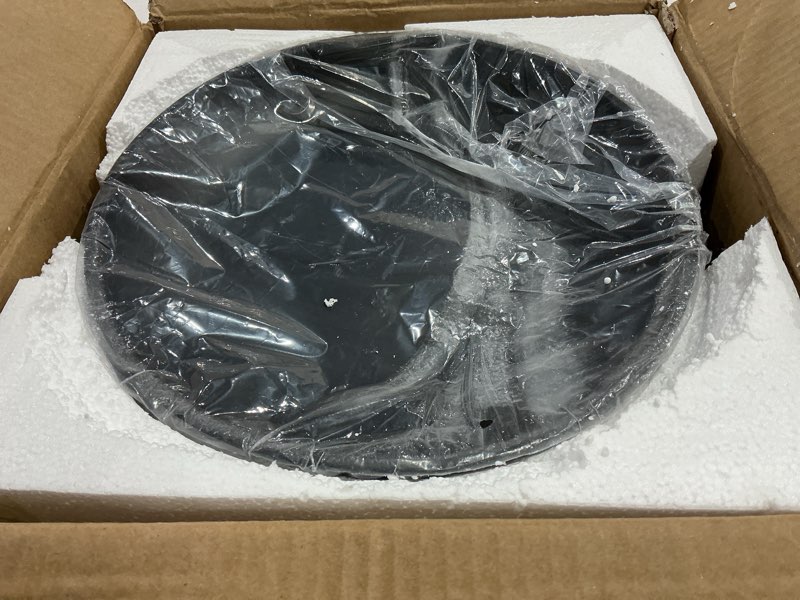 Condition photo showing Good Condition for modern resin pedestal decorative bowl, large fruit bowl for kitchen counter, stylish key bowl for entryway table, matte black