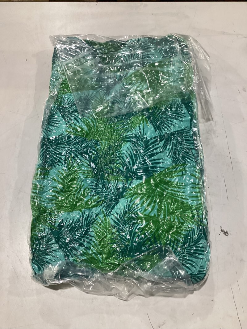 Condition photo showing As Is for chunful 4 pack tufted back chair cushion indoor outdoor weather resistant rocking patio chair cushions for indoor outdoor lawn furniture(palm leaves)