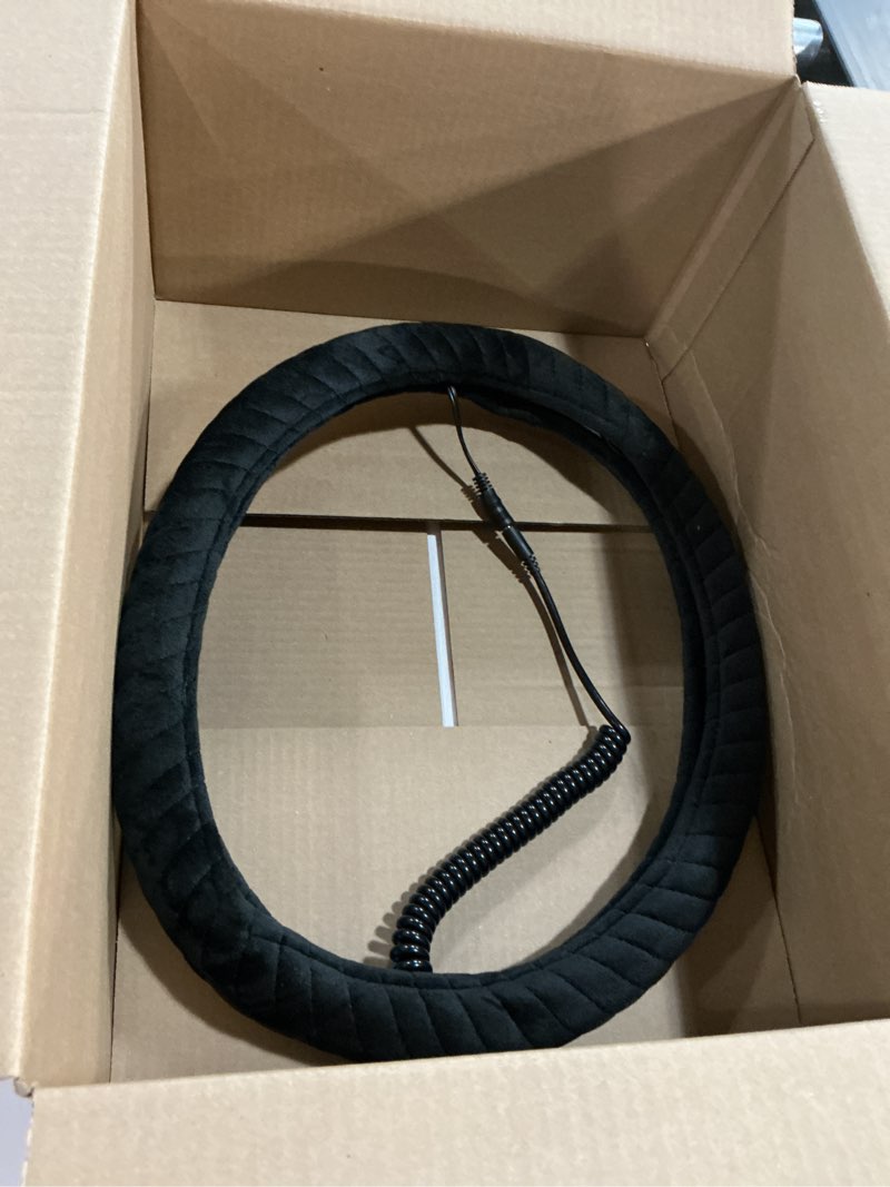 Condition photo showing Good Condition for VaygWay Car Heated Steering Wheel Cover - 12v Black Soft Plush Warmer Car Steering Wheel Heater - Premium Quality 15" Auto Comfortable Steering Wheel Cover Protector Warmer for Vehicle (Soft Plush)