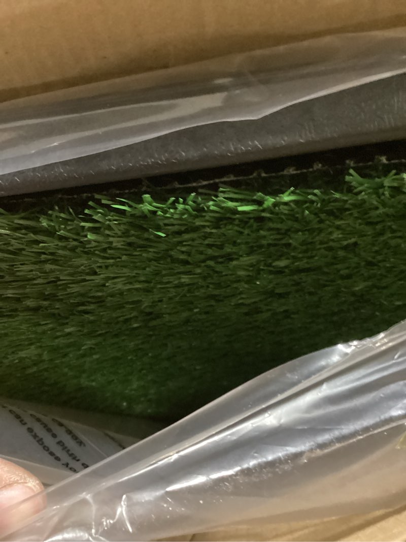 Condition photo showing Good Condition for Artificial Grass Puppy Pee Pad for Dogs and Small Pets - 41X27 Inch, Reusable 4-Layer Turf Pads for Dogs with Tray - Indoor and Outdoor Fake Grass Potty Pet Supplies by PETMAKER XXL 4-Layer System