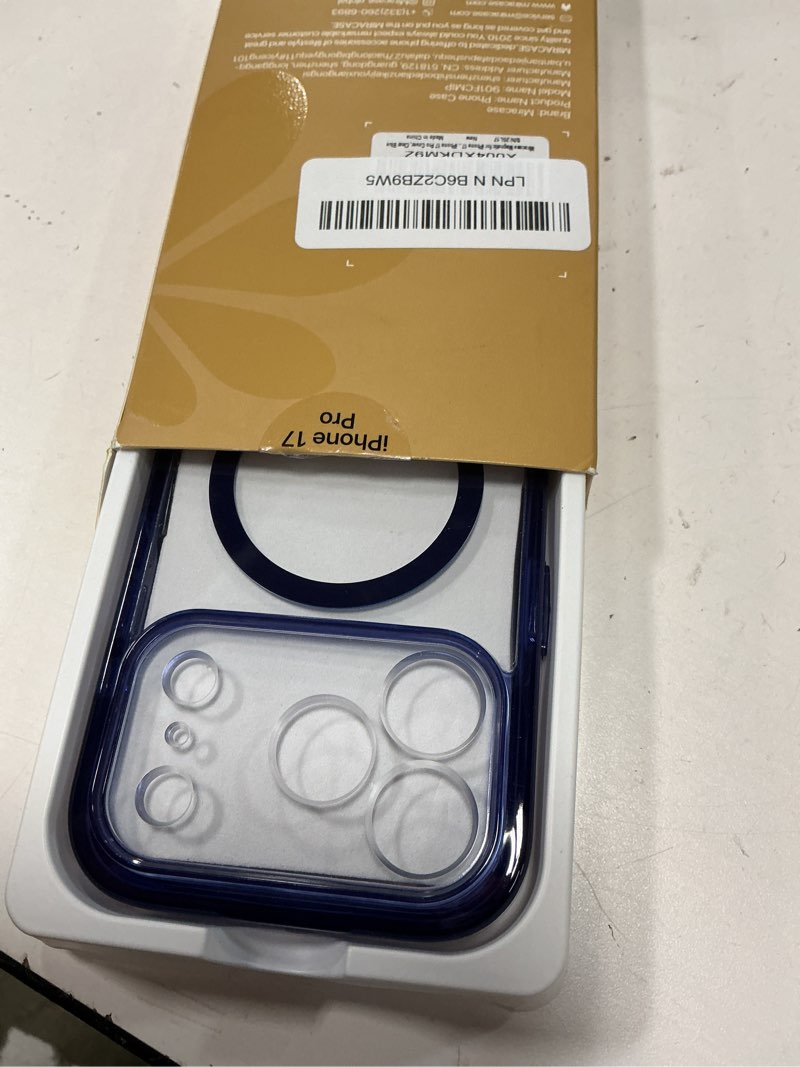 Condition photo showing New/Like New for miracase magnetic for iphone 17 pro case 6.3" [compatible with magsafe] full-body phone case with built-in glass screen protector & camera control,drop proof iphone 17 pro cover, clear blue iphone 17 pro clear blue