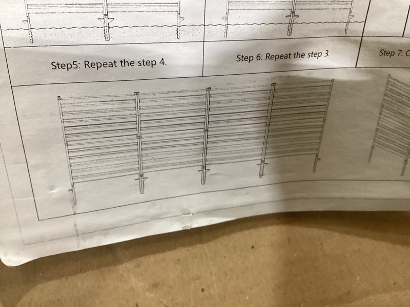 Condition photo showing As Is for 35in h x 42in w (4-6 panels) no dig zippity zurich fence kit, poly-steel black garden fence for small dogs, 3ft high yard and garden fencing solution, temporary dog fence panels for outdoor use, zp19079 35\"h x 42\"w poly-steel (flat)