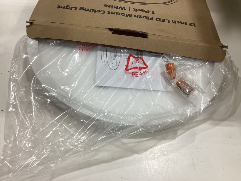 Condition photo showing Good Condition for sunrider led flush mount ceiling light fixture, 5000k daylight white, 2400lm, 12 inch 24w white round flat bedroom lights, 240w equiv. non-dimmable daylight white 1 count (pack of 1)