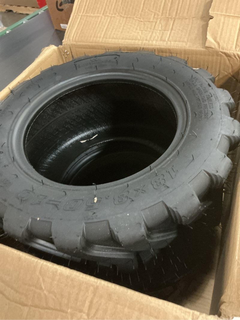 Condition photo showing Good Condition for tripower 18x8.50-10 garden tractor tires, 6 pr tubeless, r4 heavy duty farm and lawn master tractor tire compatible with kubota john deere, set of 2