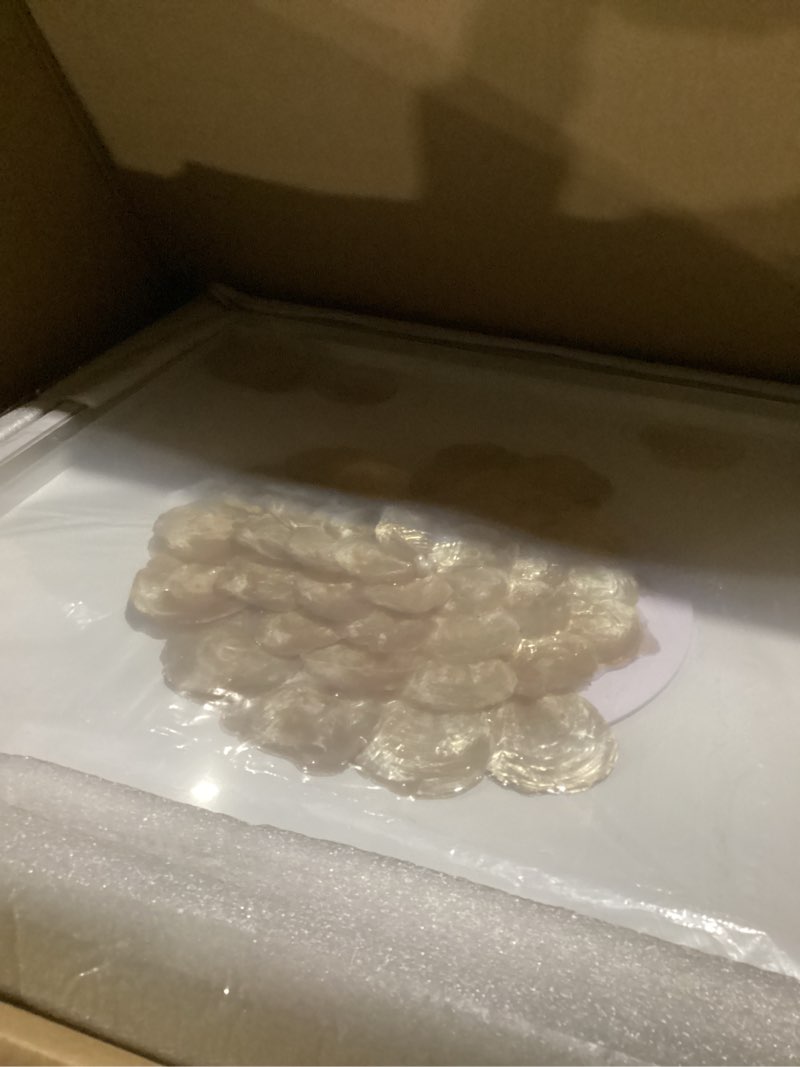 Condition photo showing New/Like New for Flower shaped natural shell framed shadow box wall art Modern coastal indoor wall décor handcraft for home decoration 24"x24"/gold (large) 24" × 24"