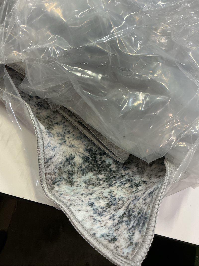 Condition photo showing Good Condition for 3x20 ft extra long hallway runner rug - non-slip washable floor runner with rubber backing, modern low pile thin wide carpet for entryway, kitchen, living room?blue grey, 3x20? 3' x 20' (rectangular) blue gray