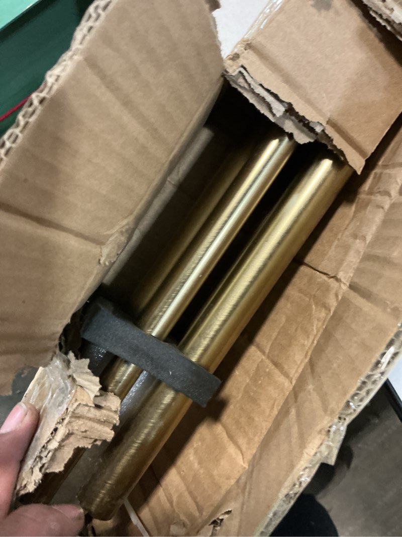 Condition photo showing Good Condition for Kemmie Heavy Duty Double Curtain Rods, 72 to 144' Telescoping, 1 Inch Diameter Front Rod and 5/8 Inch Diameter Back Rod, Warm Gold, Steel with Gold Coated Finish Warm Gold 72-144"