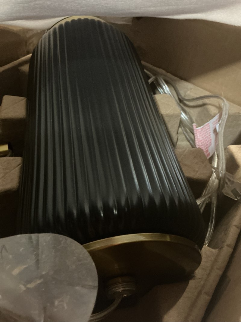 Condition photo showing As Is for Origin 21 25.5-in Rich black with gold accents LED Rotary socket Table Lamp with Fabric