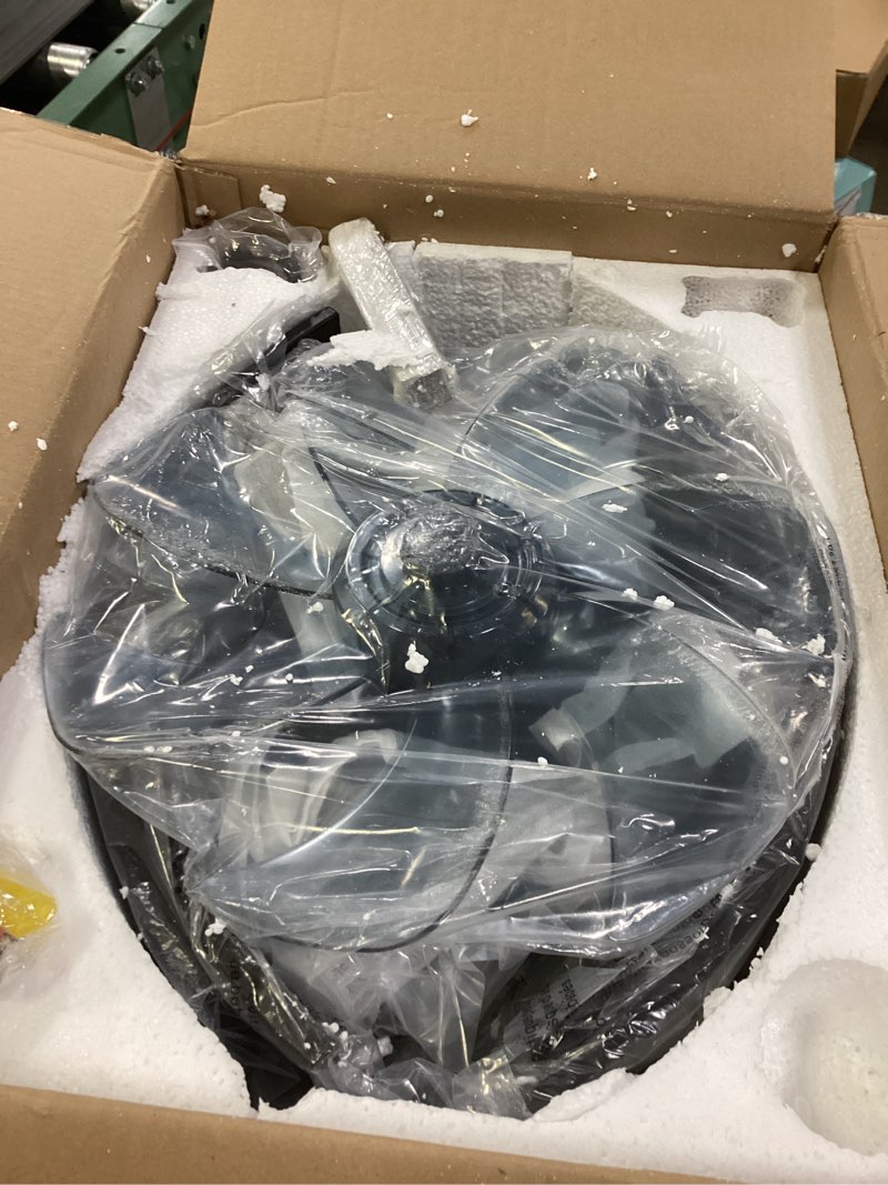 Condition photo showing Good Condition for LEDIARY 20" Caged Ceiling Fan with Light, Small Flush Mount Ceiling Fan with App&Remote, Low Profile Bladeless Ceiling Fan Light Fixture 6 Speed, Reversible and Quiet Motor-White Gold Gold-dusted White 20 Inch