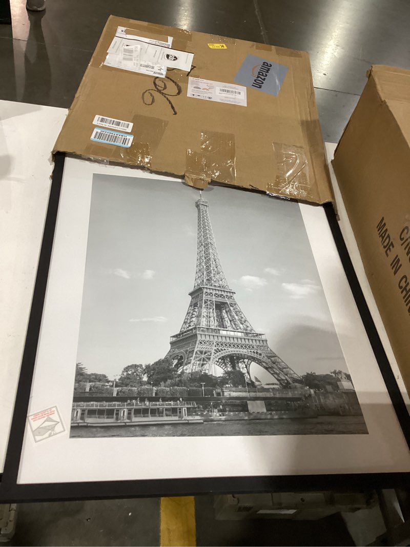 Condition photo showing As Is for upsimples 20x24 picture frame, display pictures 16x20 with mat or 20 x 24 without, wall hanging poster frames, black, 1 pack black 20x24