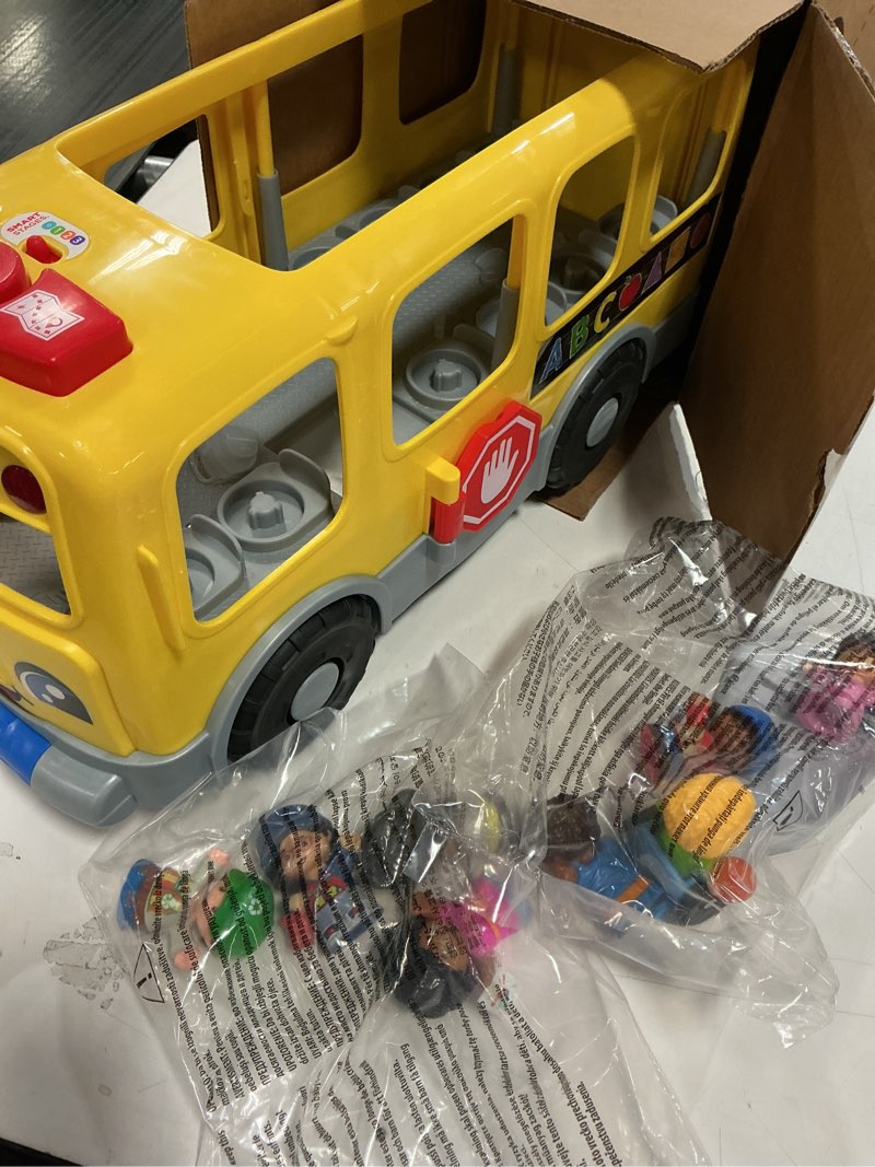 Condition photo showing New/Like New for Fisher-Price Little People Toddler Toy Big Yellow School Bus & Community Heroes Set, Musical Pull-Along Vehicle & Figures for Kids Ages 1+ Years (Amazon Exclusive)