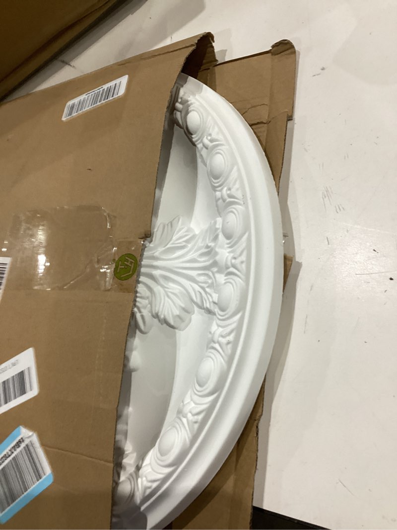 Condition photo showing Good Condition for 12 3/4"od x 7/8"p legacy acanthus ceiling medallion (fits canopies up to 3 1/2") (color may vary) primed