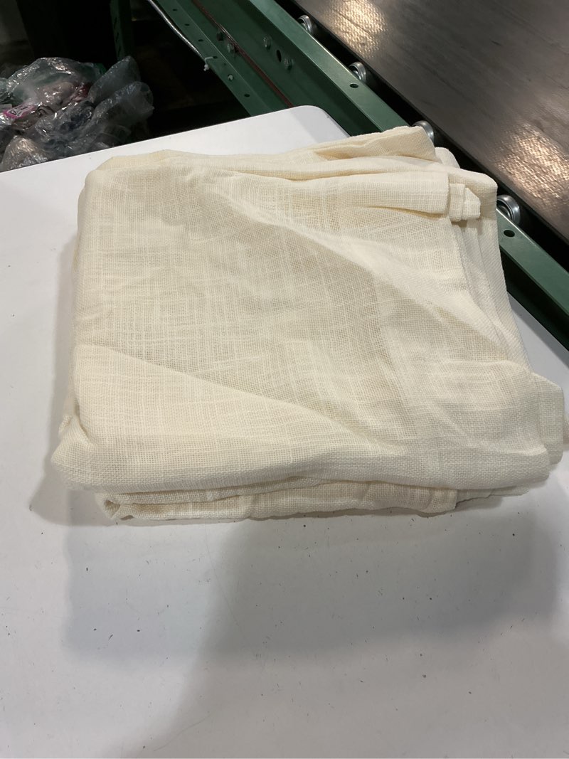 Condition photo showing Good Condition for european linen room darkening curtain, 48x108, ivory