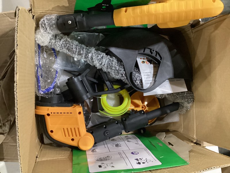 Condition photo showing Good Condition for 6000mah 4-in-1 electric weed wacker cordless, 20000rpm weed eater battery powered, heavy duty brush cutter edger lawn tool/weed trimmer/grass trimmer w/wheel metal blade, 2 battery yard tool