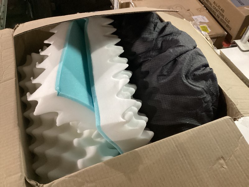 Condition photo showing As Is for EHEYCIGA Orthopedic Dog Beds for Extra Large Dogs, Waterproof Memory Foam XL Pet Bed with Sides, Non-Slip Bottom and Egg-Crate Foam Big Dog Couch Bed with Washable Removable Cover, Dark Green 44.0"L x 32.0"W x 6.5"Th Dark Green