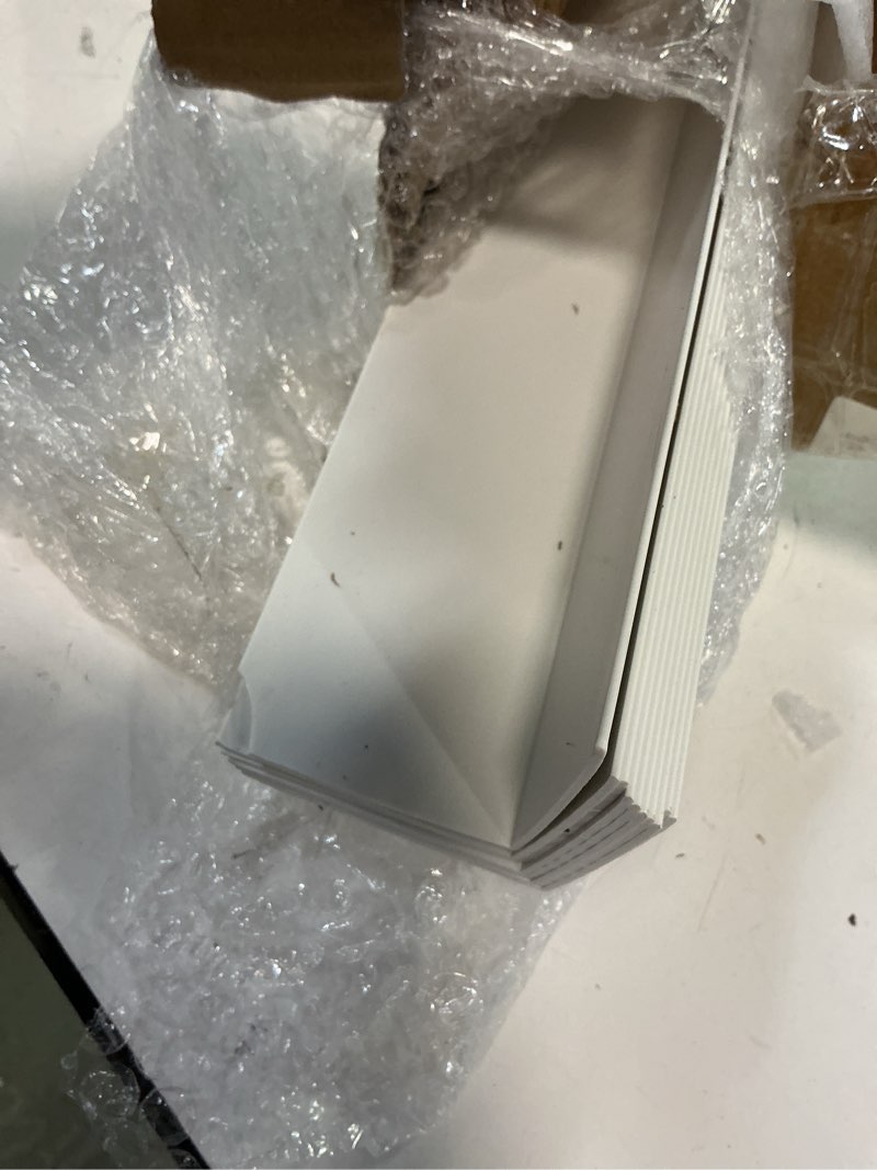 Condition photo showing As Is for Sasylvia 10 Pcs 2-3/8 x 48 Inches Wall Corner Protector Guards, Vinyl Corner Trim Molding, Avoid Scratching Scuffs, Ease Install and Cleaning for Door Countertop Furniture Cabinet Protection, White 2-3/8 x 48 Inches White 10