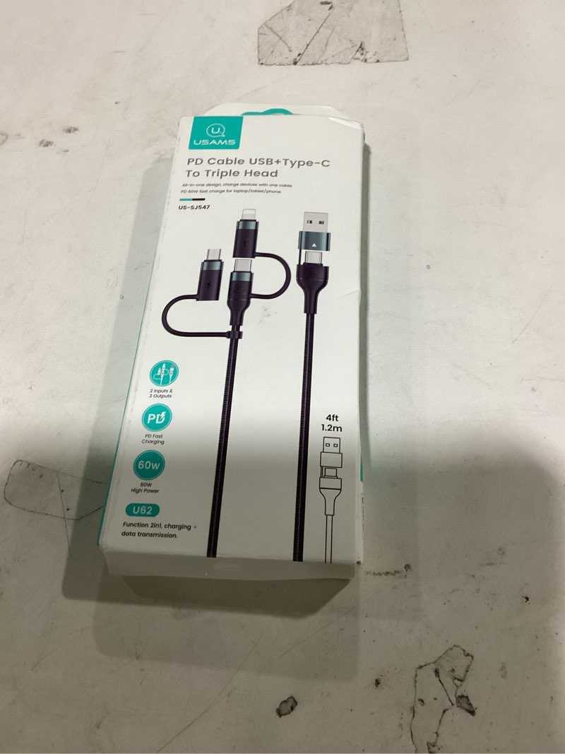 YOUSAMS PD 60W USB C Multi Fast Charging Cable Nylon Braided Cord 5-in-1 3A USB/C to Type C/Micro/Ph