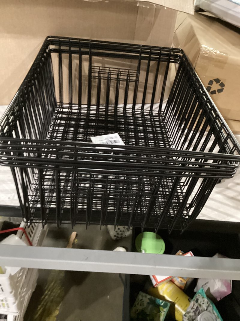 Condition photo showing Good Condition for 16inch upright freezer organizer baskets for 13-14,16-21 cu.ft standup freezer, settle freezer chaos and reduce food waste effectively, durable, fully use space, improve air circulate, black, pack 6