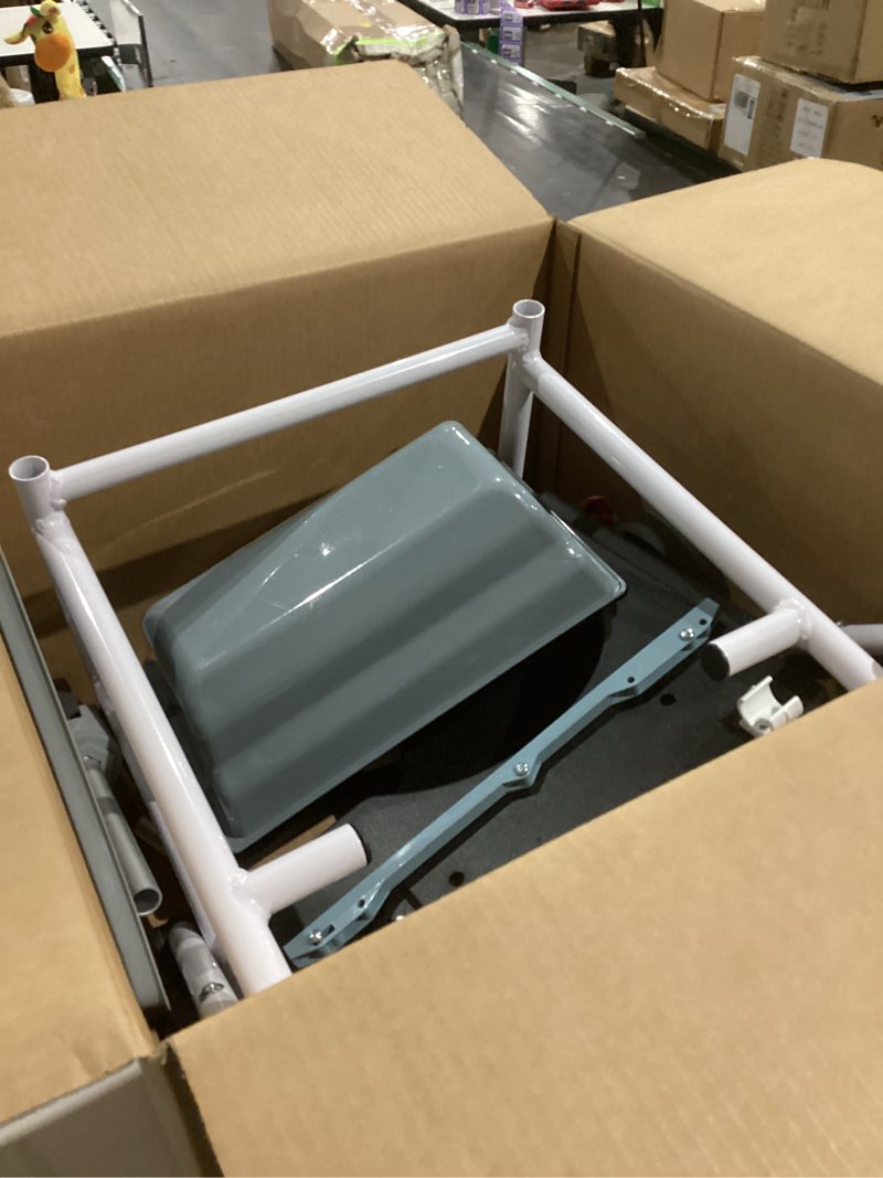 Condition photo showing As Is for VEVOR Shower Commode Wheelchair with 4 Lockable Wheels, Footrests, Flip-up Arms, 3-Level Adjustable Height, 5L Removable Bucket, 350 LBS Capacity, Commode Chair for Adults Seniors